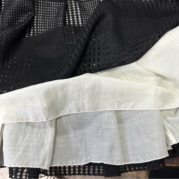 Sara Lanz Designer Black Virgin Wool Cut Out Perforated Overlay Pleated Dress S - Picture 11 of 13